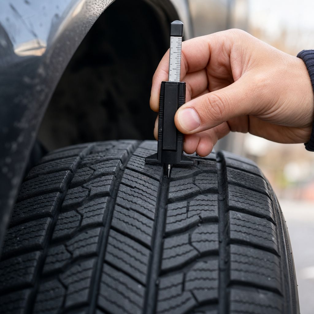 Aracı kışa hazırlarken lastik diş derinliği ölçümü